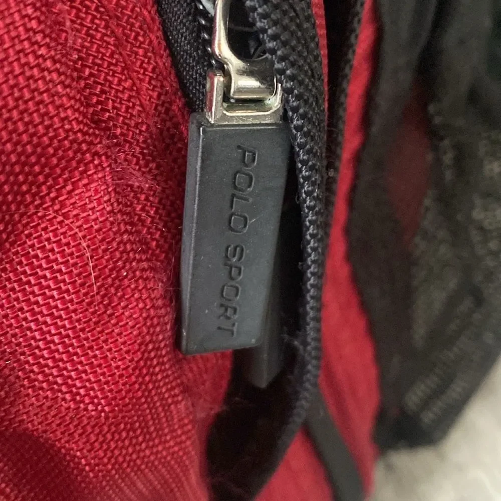 Vintage '90s Polo Sport Ralph Lauren Large Backpack Flag Logos Pockets Street